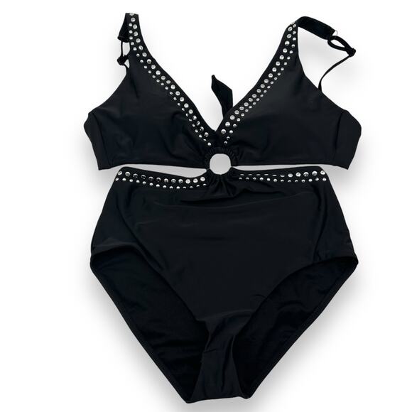 NEW Bar III Macy's Women's Swimsuit Size Small Tell Me About It Stud One-Piece - Picture 4 of 11